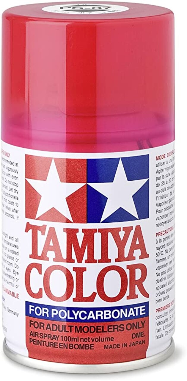 Tamiya   Tamiya Polycarbonate PS-37 Translucent Red Spray Paint For Polycarbinate